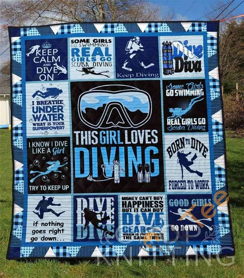 Diving Girl Quilt Blanket Bedding Set