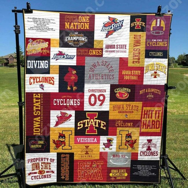 Diving Ncaa Iowa State Cyclones Collection Great Quilt Blanket Bedding Set