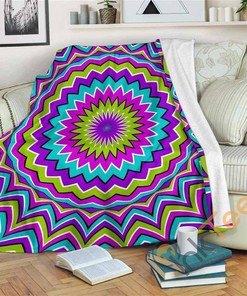 Dizzy Circle Moving Optical Illusion Sherpa Fleece Blanket Gifts for Family, for Couple