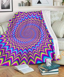 Dizzy Spiral Moving Optical Illusion Sherpa Fleece Blanket Gifts for Family, for Couple