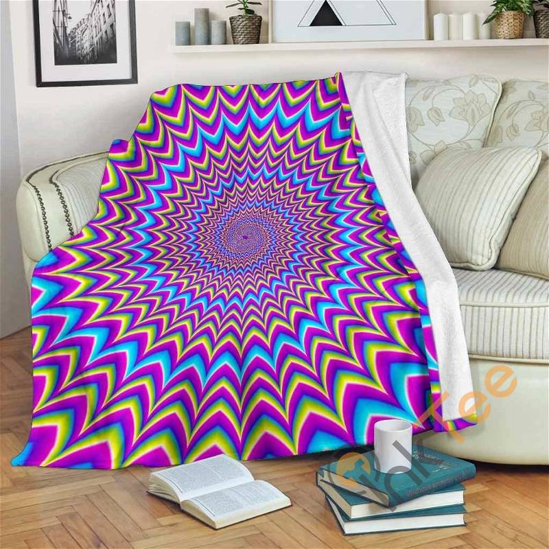 Dizzy Spiral Moving Optical Illusion Sherpa Fleece Blanket Gifts for Family, for Couple