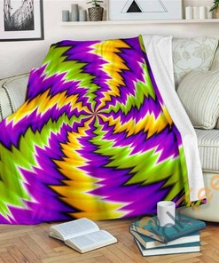 Dizzy Vortex Moving Optical Illusion Sherpa Fleece Blanket Gifts for Family, for Couple