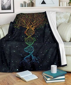 Dna Tree Of Life Earth Lover Sherpa Fleece Blanket Gifts for Family, for Couple