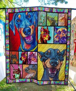 Doberman Bt0802 Quilt Blanket Bedding Set for Home Décor