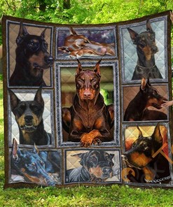 Doberman Pinscher Quilt Blanket Bedding Set