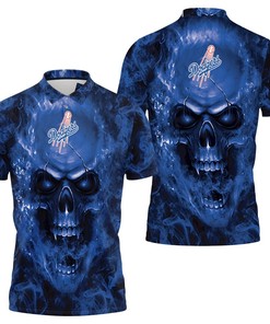 Dodgers Mlb Fans Skull Polo Shirt All Over Print Shirt 3d T-shirt