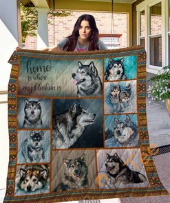 Dog Alaskan Quilt Blanket Bedding Set