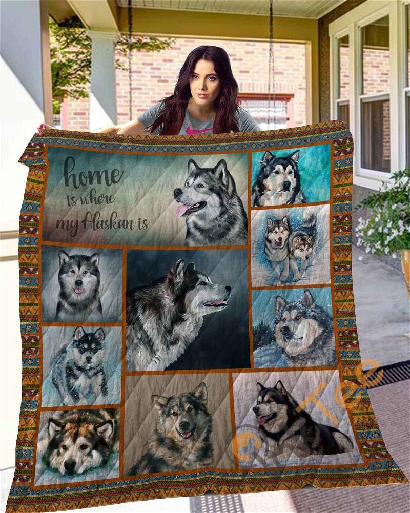 Dog Alaskan Quilt Blanket Bedding Set