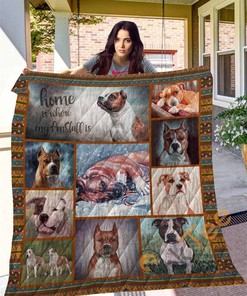 Dog American Staffordshire Terrier Quilt Blanket Bedding Set