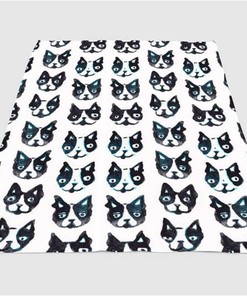Dog And Cat Water Color Sherpa Fleece Blanket Gifts for Family, for Couple