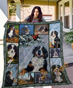 Dog Bernese Mountain Quilt Blanket Bedding Set