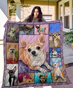 Dog Chihuahua Quilt Blanket Bedding Set