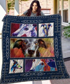Dog Colorful Greyhound Quilt Blanket Bedding Set