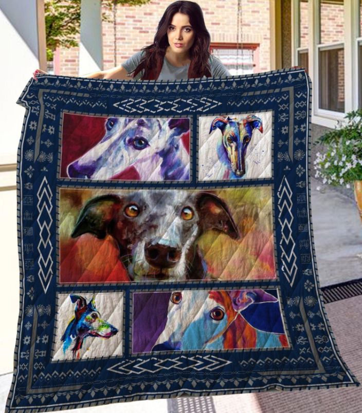 Dog Colorful Greyhound Quilt Blanket Bedding Set