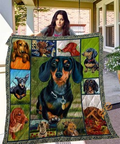 Dog Dachshund Quilt Blanket Bedding Set
