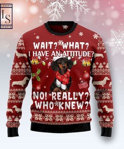 Dog Dachshund Sweater Ugly Christmas 3D