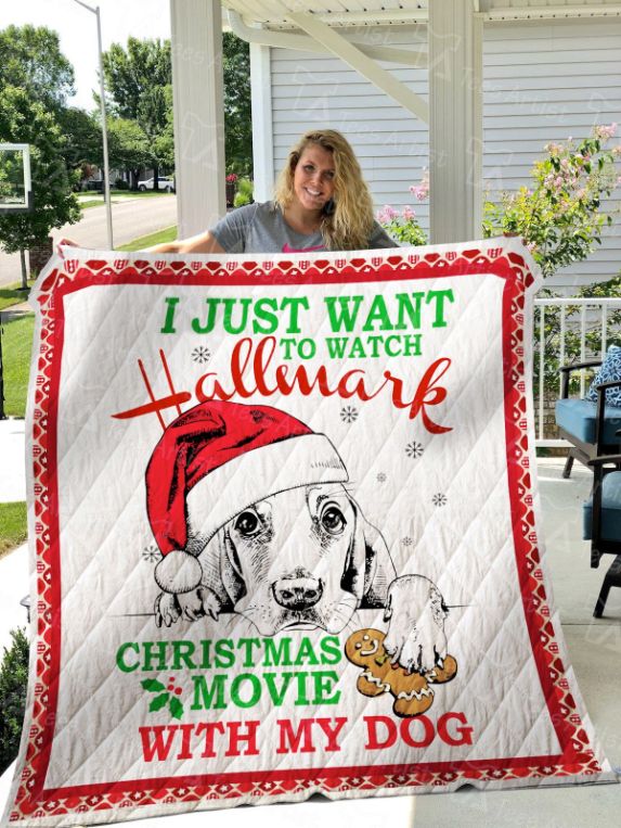 Dog Hallmark Christmas Movies With Dog Quilt Blanket Bedding Set