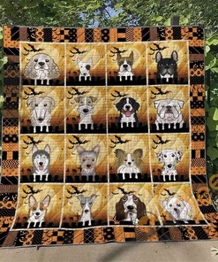 Dog Halloween Quilt Blanket Bedding Set