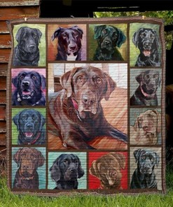 Dog Labrador Color Quilt Blanket Bedding Set for Home Décor
