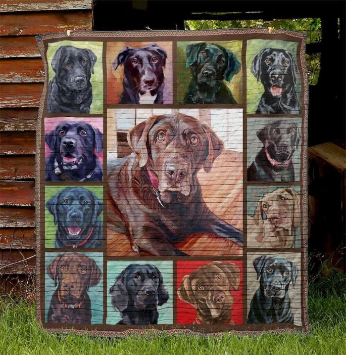 Dog Labrador Color Quilt Blanket Bedding Set for Home Décor