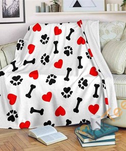 Dog Love Sherpa Fleece Blanket Gifts for Family, for Couple