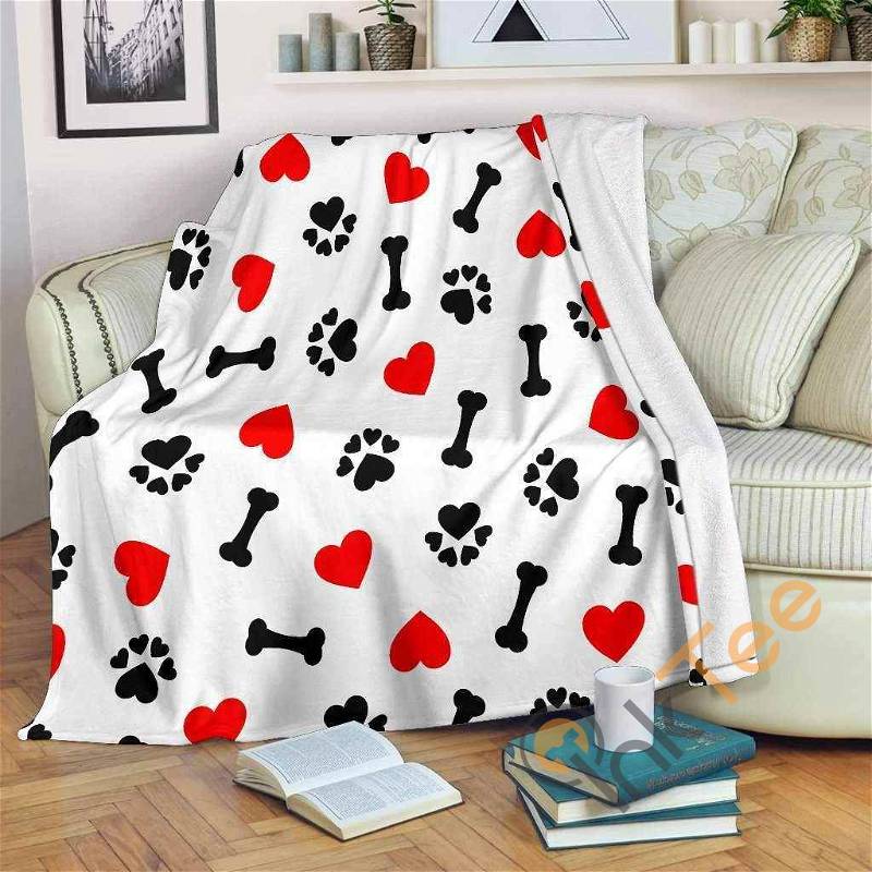 Dog Love Sherpa Fleece Blanket Gifts for Family, for Couple