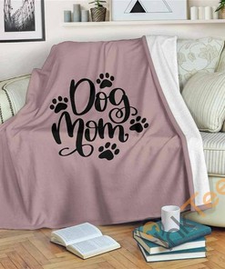 Dog Mom Fleece Sherpa Fleece Blanket Gifts for Family, for Couple