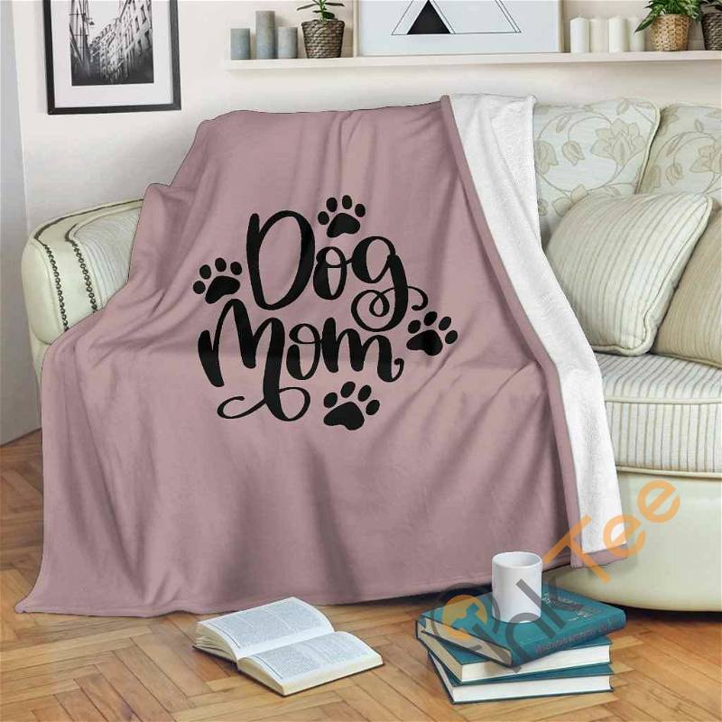 Dog Mom Fleece Sherpa Fleece Blanket Gifts for Family, for Couple