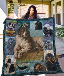 Dog Newfoundland Quilt Blanket Bedding Set