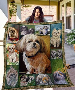 Dog Shih Tzu Quilt Blanket Bedding Set