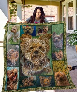 Dog Yorkshire Terrier Quilt Blanket Bedding Set