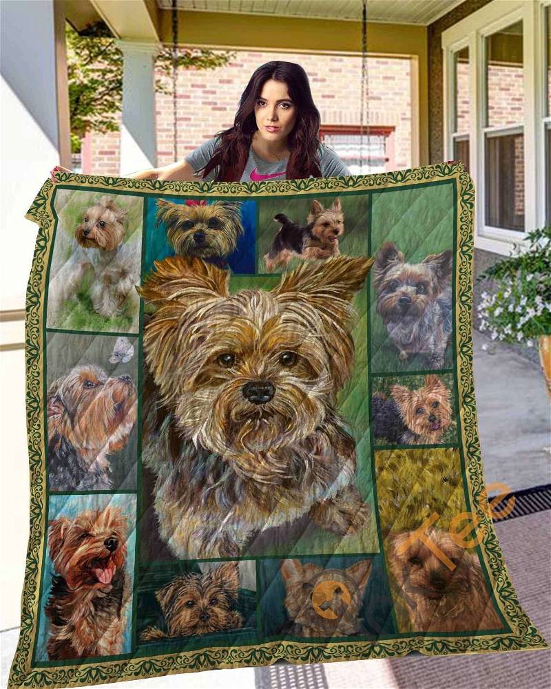 Dog Yorkshire Terrier Quilt Blanket Bedding Set