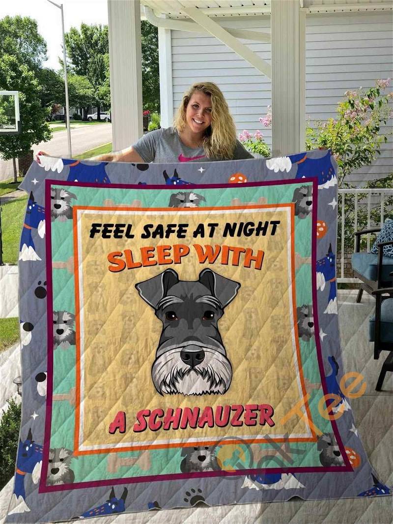 Dog-Schnauzer-Feel Safe At Night Quilt Blanket Bedding Set