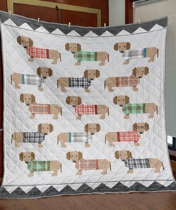 Dogs In Sweaters Quilt Blanket Bedding Set for Home Décor