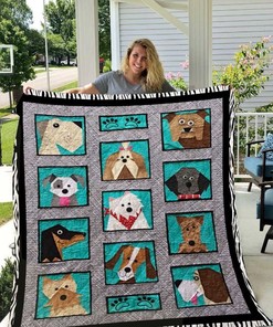 Dogs Only Paper Pieced Quilt Blanket Bedding Set