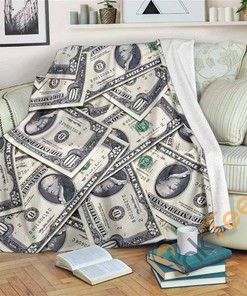 Dollar Sherpa Blanket Fleece Blanket Gifts for Family, for Couple
