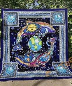 Dolphin Quilt Blanket Bedding Set With Pillowcase Option