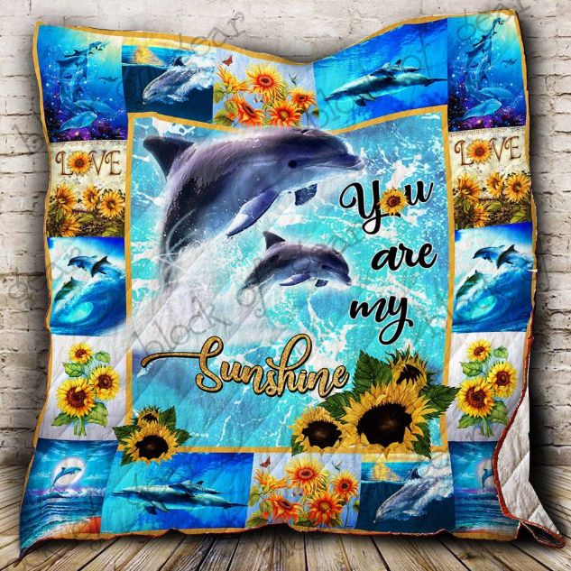 Dolphin Sunflower My Sunshine Sunflower Lo Quilt Blanket Bedding Set