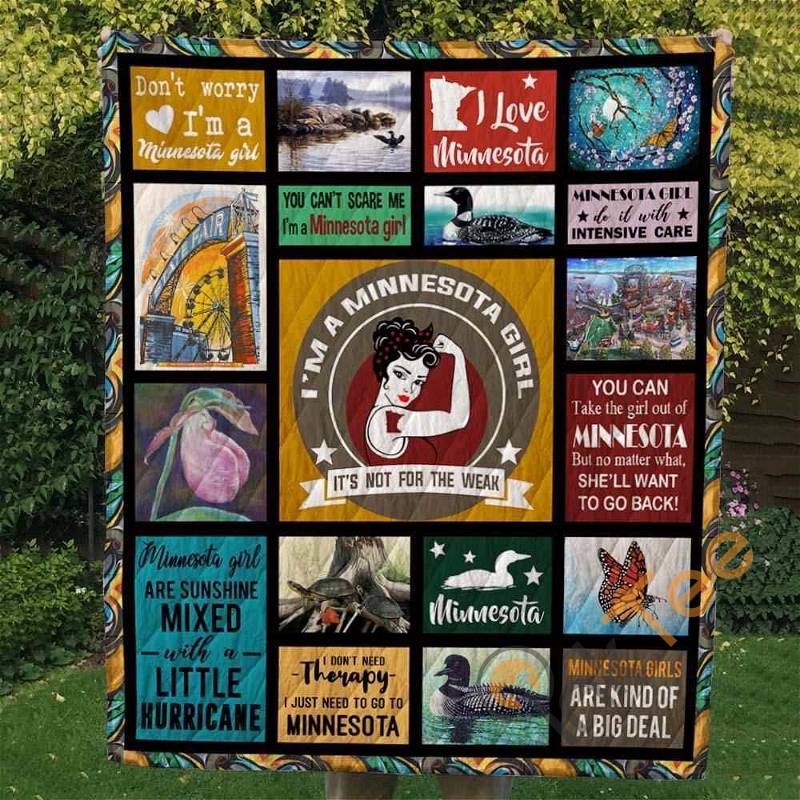 Don'T Worry I'm A Minnesota Girl Quilt Blanket Bedding Set