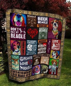 Don't Bully My Beagle Quilt Blanket Bedding Set
