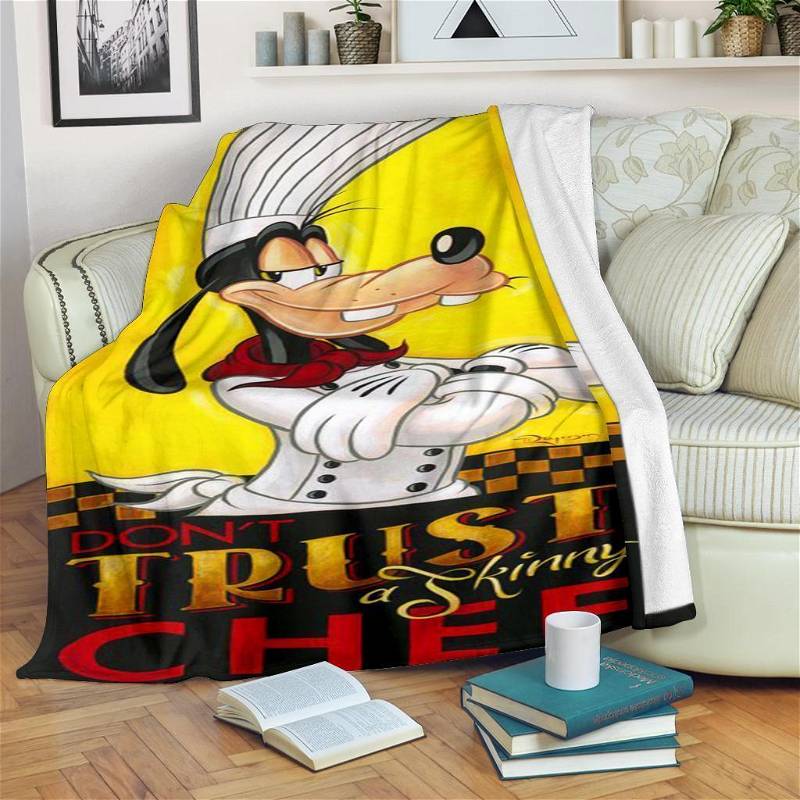 Dont Trust A Skinny Chef Goofy Sherpa Fleece Blanket Gifts for Family, for Couple