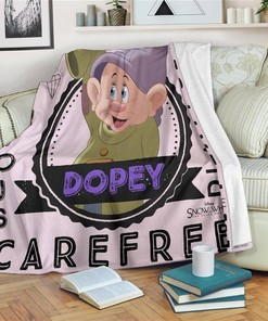 Dopey Dwarf Snow White And 7 Dwarfs Sherpa Fleece Blanket Gifts for Family, for Couple