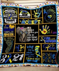 Down Syndrome Why Fit In When You Were Born To Stand Out Quilt Blanket Bedding Set