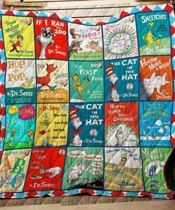 Dr. Seuss Books Quilt Blanket Bedding Set for Home Décor