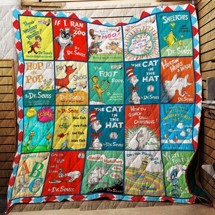 Dr. Seuss Books Quilt Blanket Bedding Set for Home Décor