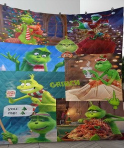 Dr. Seuss' The Grinch Merry Christmas Gifts Lover Quilt Blanket Bedding Set, Dr. Seuss' Quilt Blanket Bedding Set