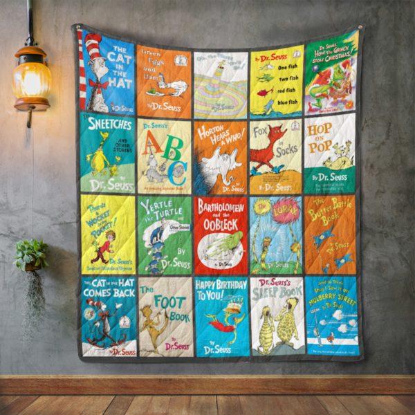 Dr.Seuss Book Covers Quilt Blanket