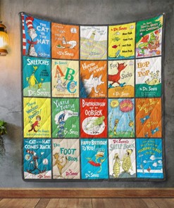 Dr.Seuss Books Quilt Blanket Bedding Set for Home Décor