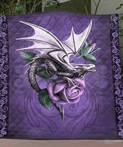 Dragon And Rose Quilt Blanket Bedding Set