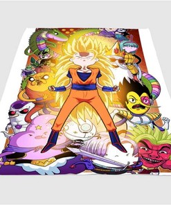 Dragon Ball Adventure Time Sherpa Fleece Blanket Gifts for Family, for Couple